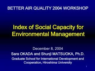 Index of Social Capacity for Environmental Management