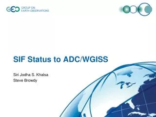 SIF Status to ADC/WGISS