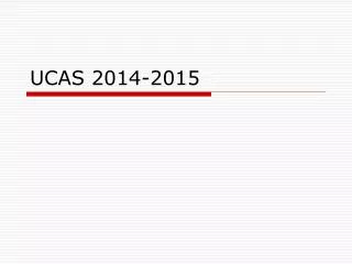 UCAS 2014-2015