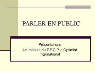 parler en public