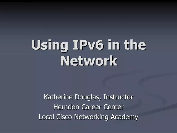 using ipv6 in the network