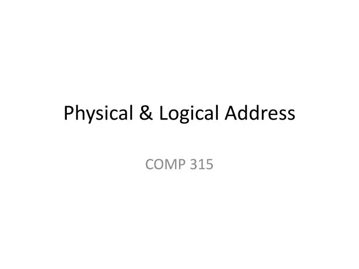 physical logical address