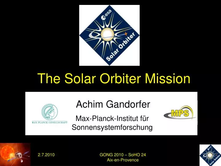 the solar orbiter mission
