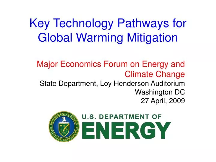 key technology pathways for global warming mitigation