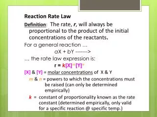 Reaction Rate Law