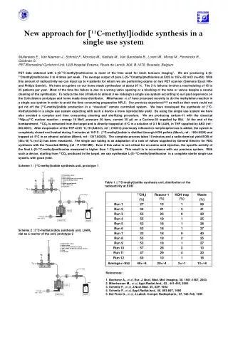 New approach for ? 11 C-methyl ? iodide synthesis in a single use system