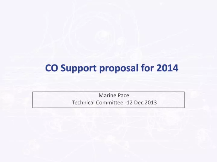 co support proposal for 2014
