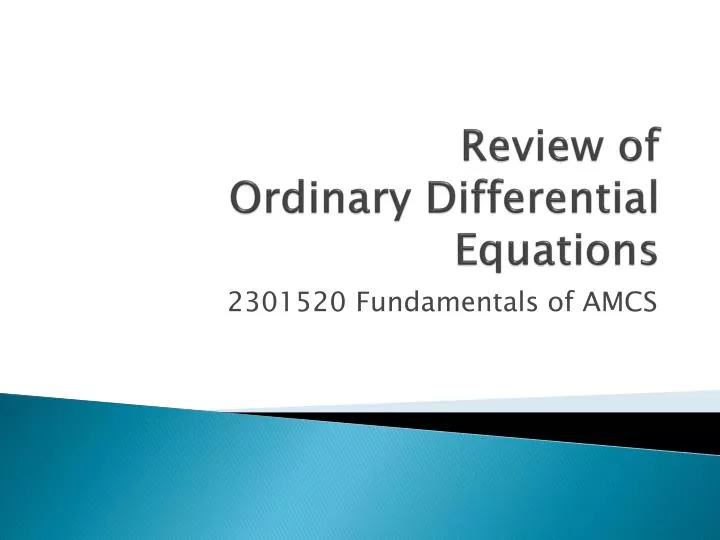 review of ordinary differential equations