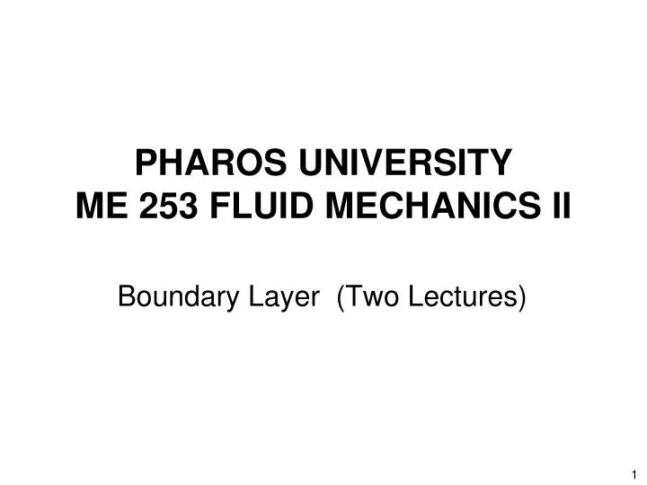 pharos university me 253 fluid mechanics ii
