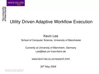 Utility Driven Adaptive Workflow Execution