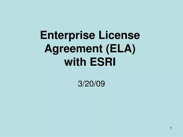enterprise license agreement ela with esri