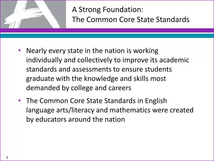 a strong foundation the common core state standards