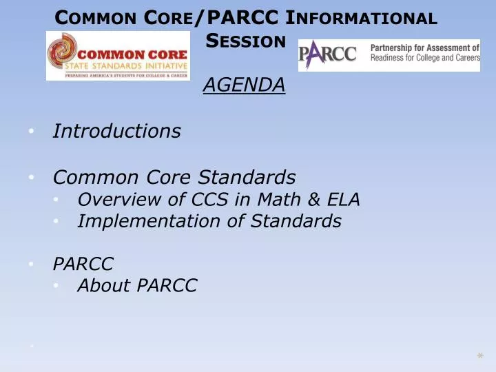 common core parcc informational session