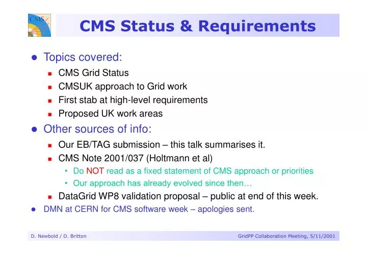 cms status requirements