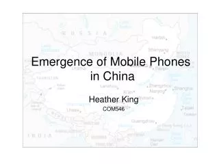 Emergence of Mobile Phones in China