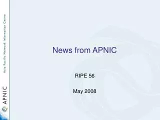 News from APNIC