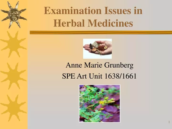 examination issues in herbal medicines