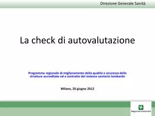 la check di autovalutazione