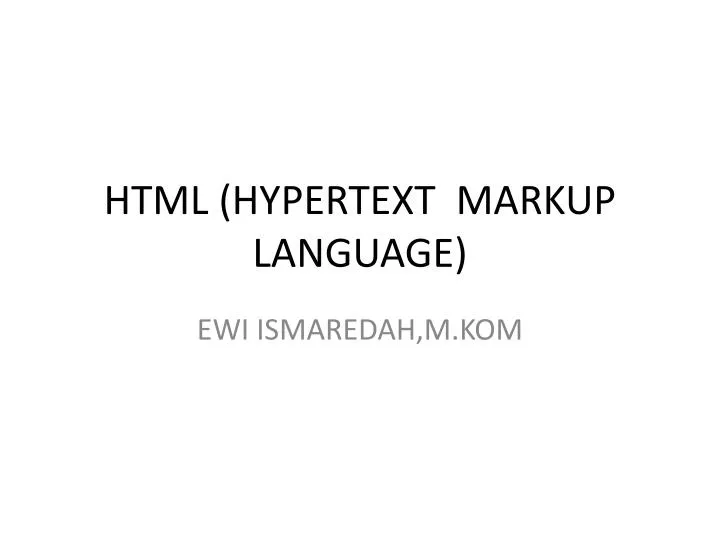 html hypertext markup language