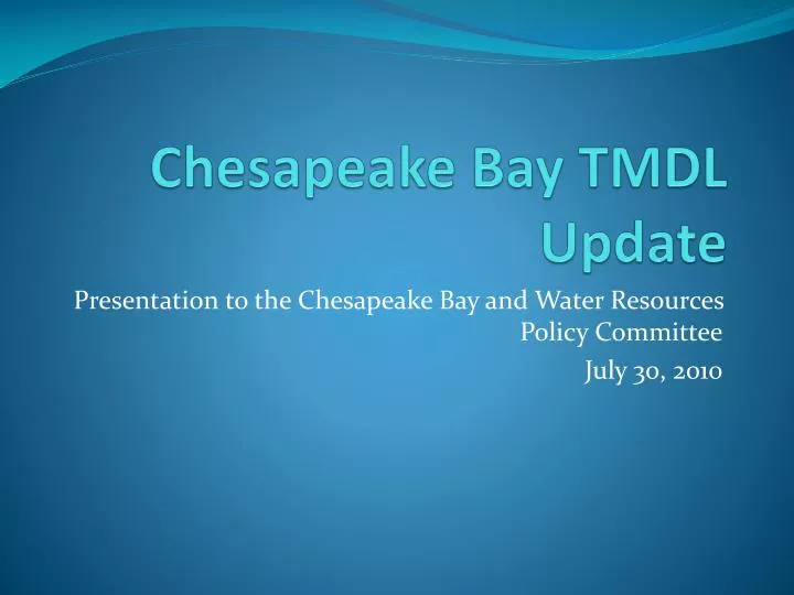 chesapeake bay tmdl update