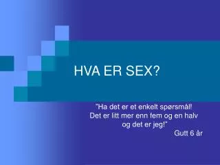 hva er sex
