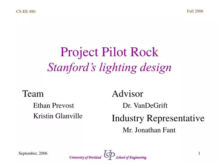 project pilot rock stanford s lighting design