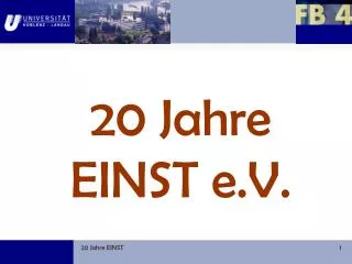 20 jahre einst e v