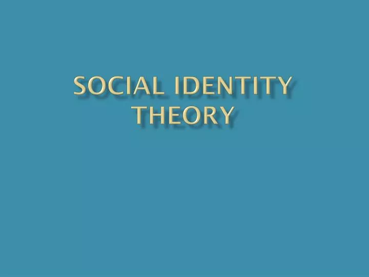 social identity theory