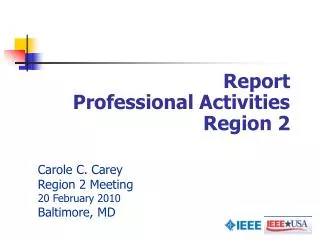 Report Professional Activities Region 2
