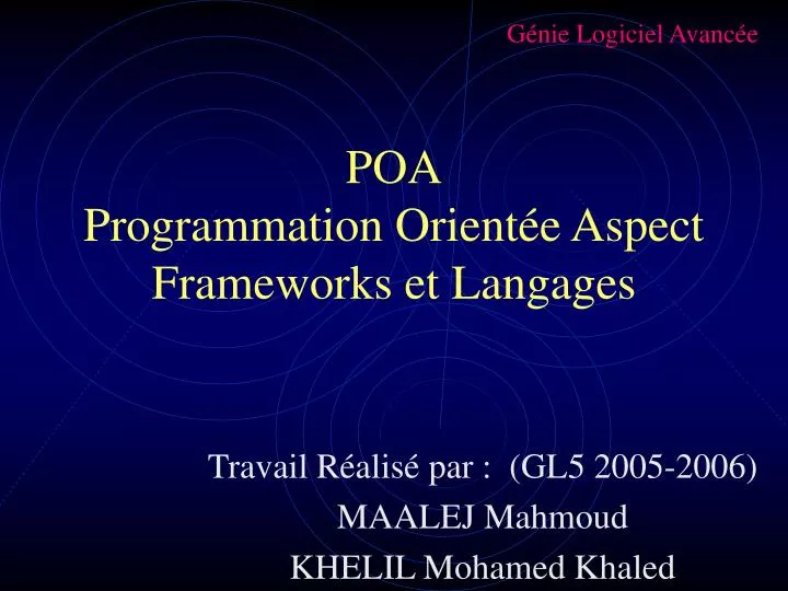 poa programmation orient e aspect frameworks et langages
