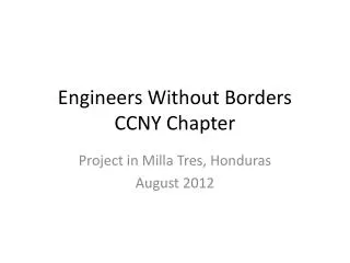 Engineers Without Borders CCNY Chapter