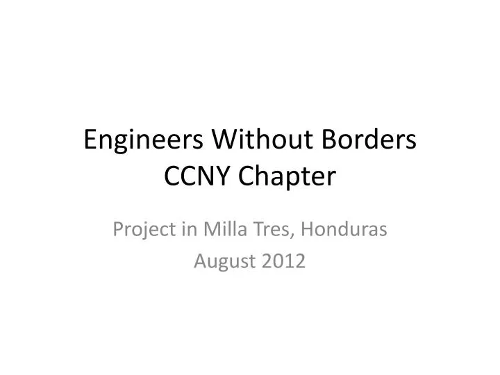 engineers without borders ccny chapter