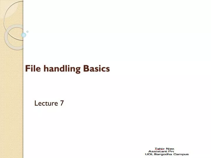file handling basics