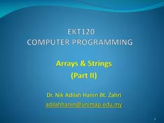 EKT120 COMPUTER PROGRAMMING