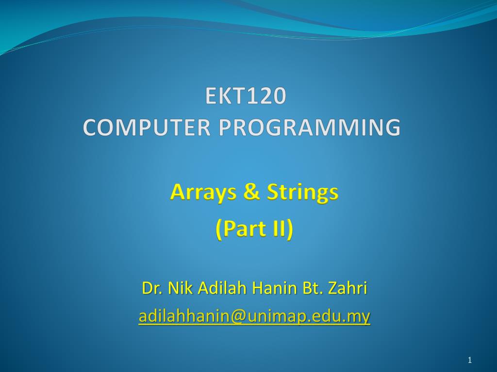 PPT - EKT120 COMPUTER PROGRAMMING PowerPoint Presentation, free ...