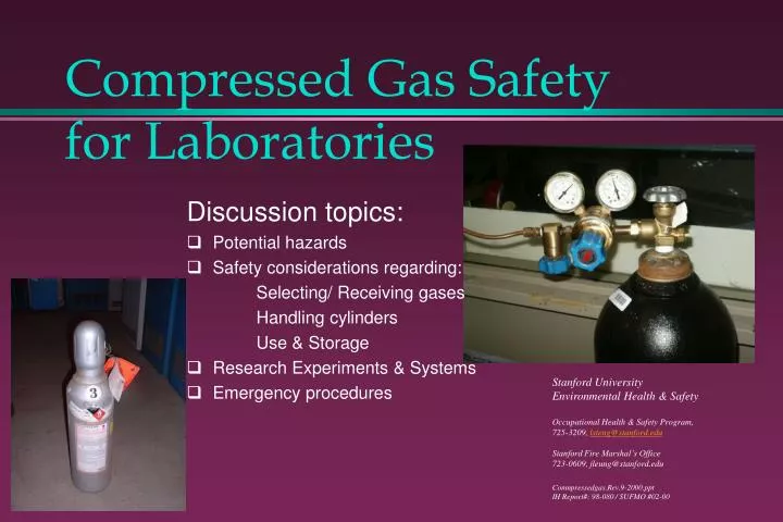 compressed gas safety for laboratories