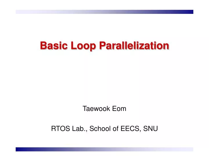 basic loop parallelization