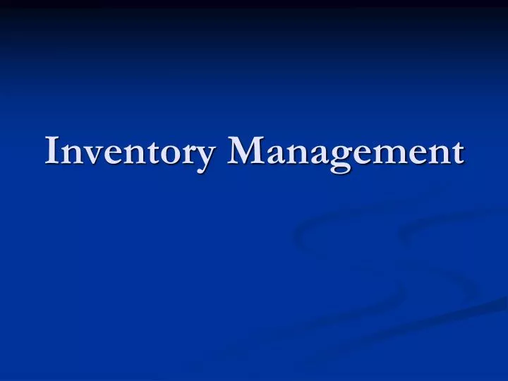 inventory management