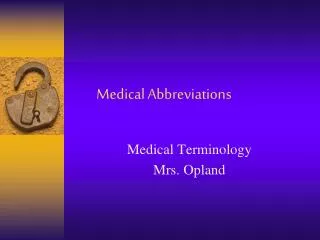 Medical Abbreviations