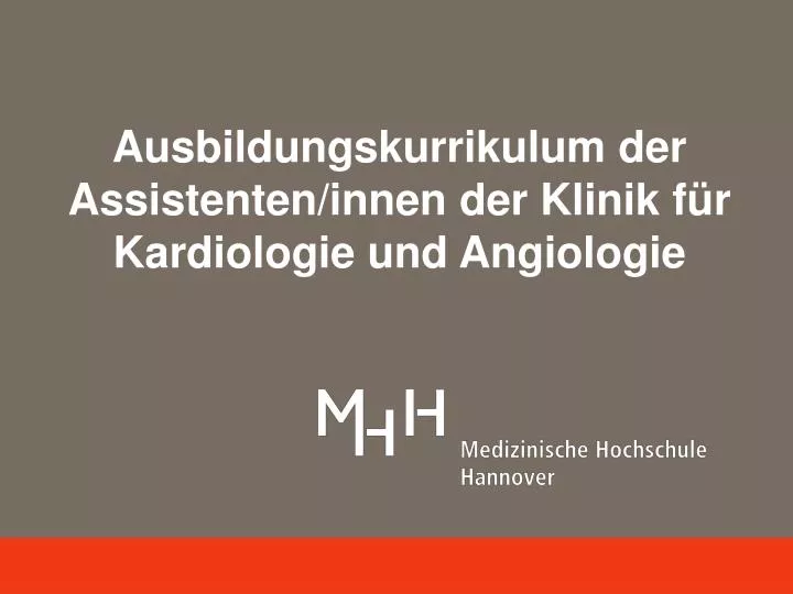 ausbildungskurrikulum der assistenten innen der klinik f r kardiologie und angiologie