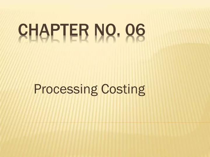 processing costing