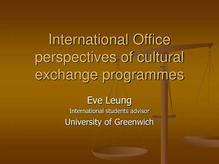 international office perspectives of cultural exchange programmes