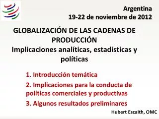 globalizaci n de las cadenas de producci n implicaciones anal ticas estad sticas y pol ticas