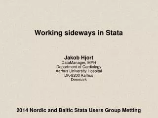 2014 Nordic and Baltic Stata Users Group Metting