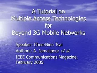 A Tutorial on Multiple Access Technologies for Beyond 3G Mobile Networks