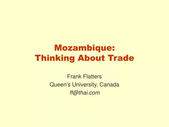 mozambique thinking about trade