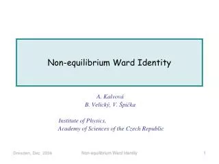 Non-equilibrium Ward Identity