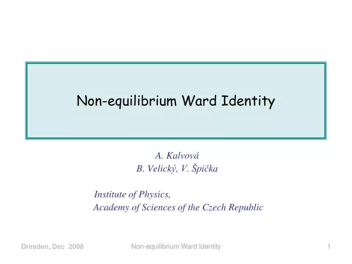 non equilibrium ward identity