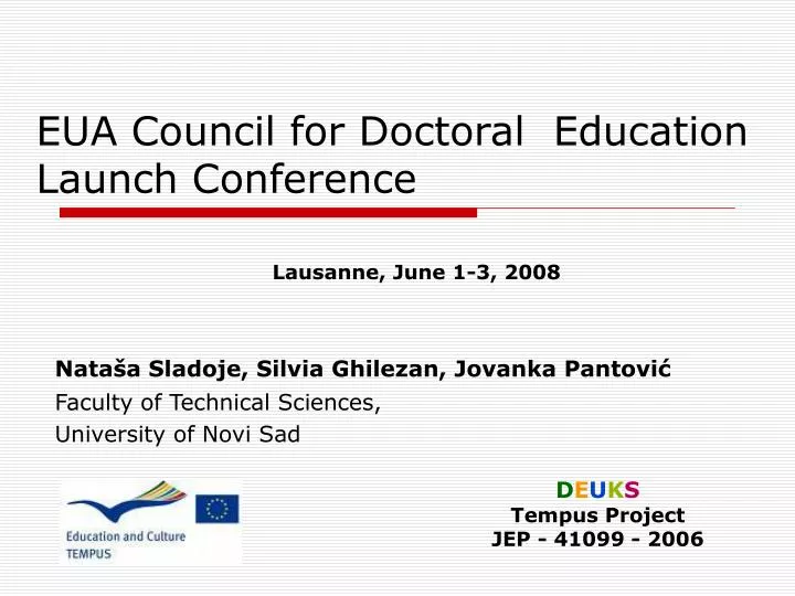 eua council for doctoral education launch conference