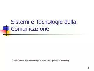 sistemi e tecnologie della comunicazione